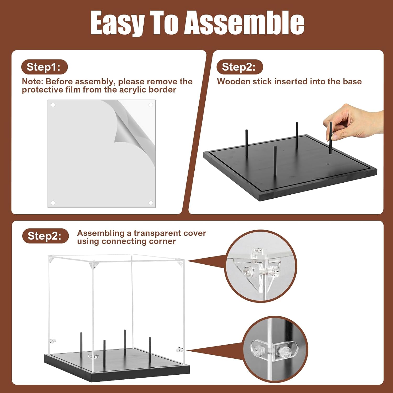 Basketball Display Case Acrylic Clear, UV Protected Basketball Box with Solid Wood Base & Full Size Soccer Display Stand for NBA WNBA Ball Memorabilia Keepsake, Ideal Gift, Black