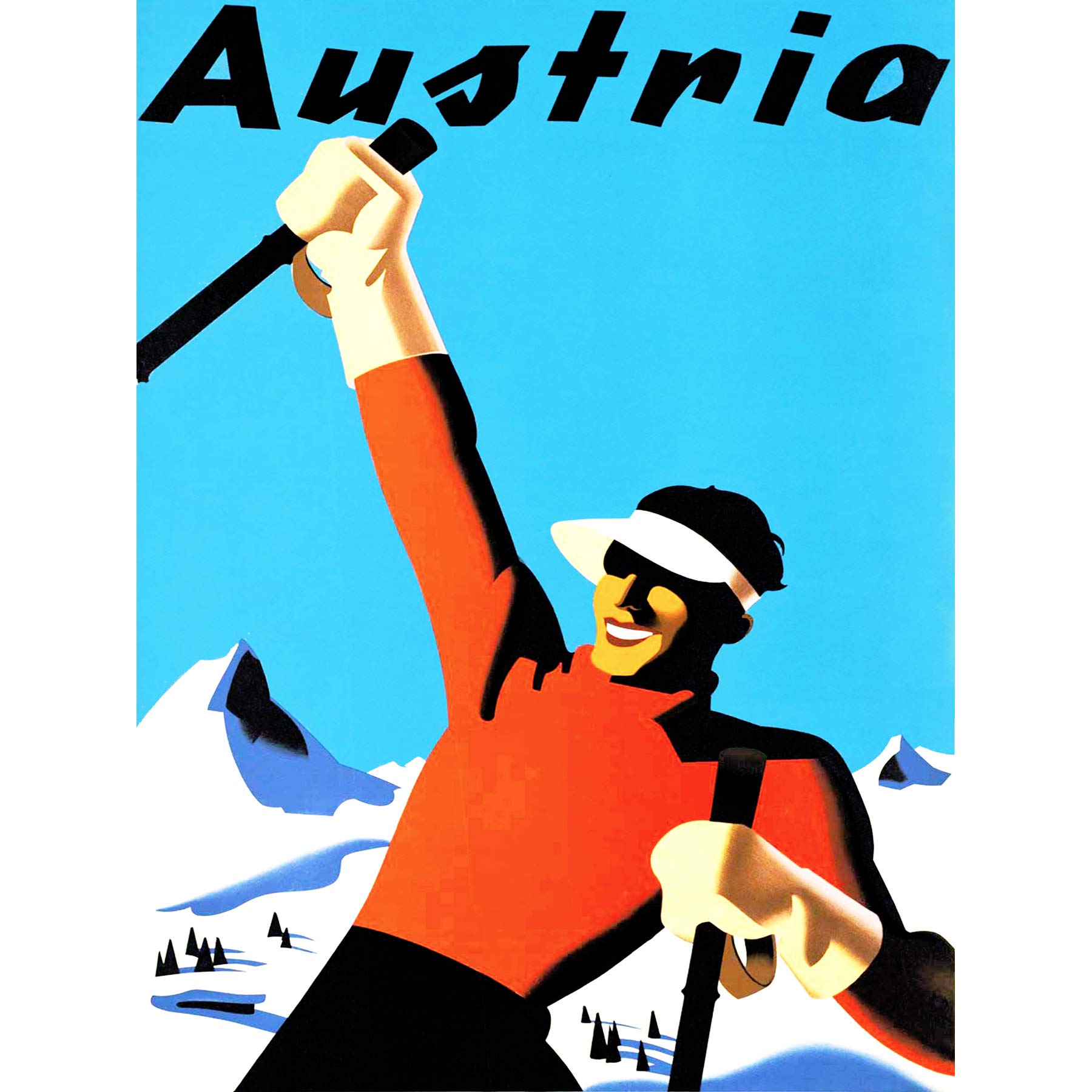 Wee Blue Coo TRAVEL TOURISM WINTER SPORT SKI SNOW ALPINE AUSTRIA ART POSTER PRINT 18x24 INCH LV4325