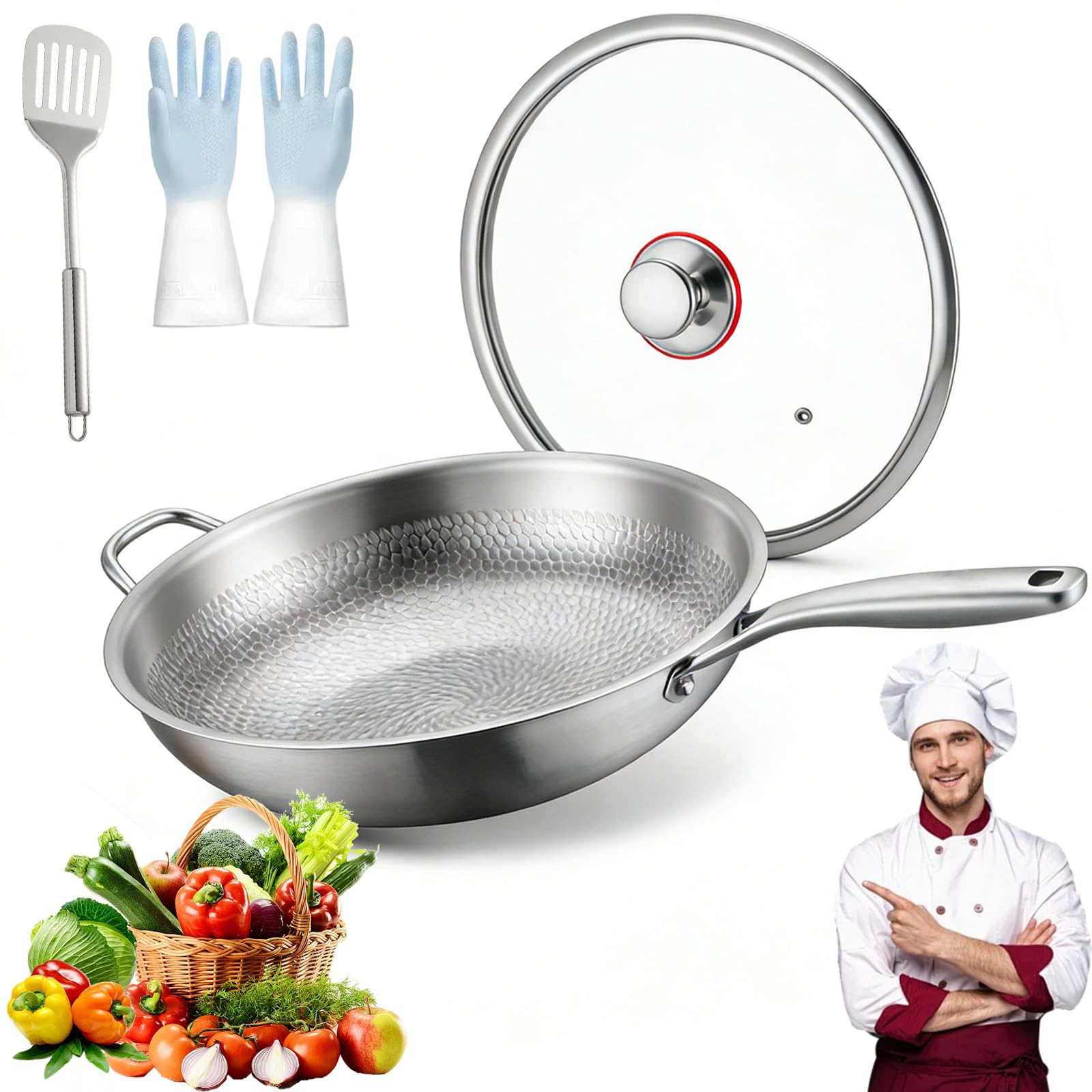 Poêle à frire en titane antiadhésive 10.2" pour toutes les cuisinières domestiques