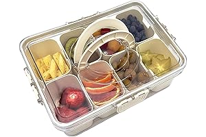 Snackle Box Charcuterie Container for Adults: 8-Compartment, Divided Snack Organizer