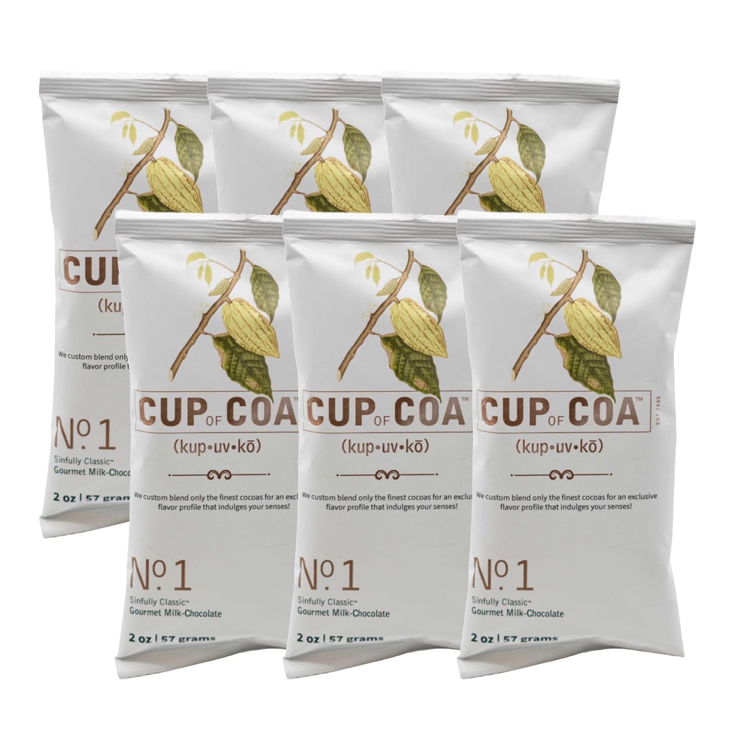 Sinfully Classic Hot Cocoa | 2 oz Packets | Pack of 6 | Cup of Coa