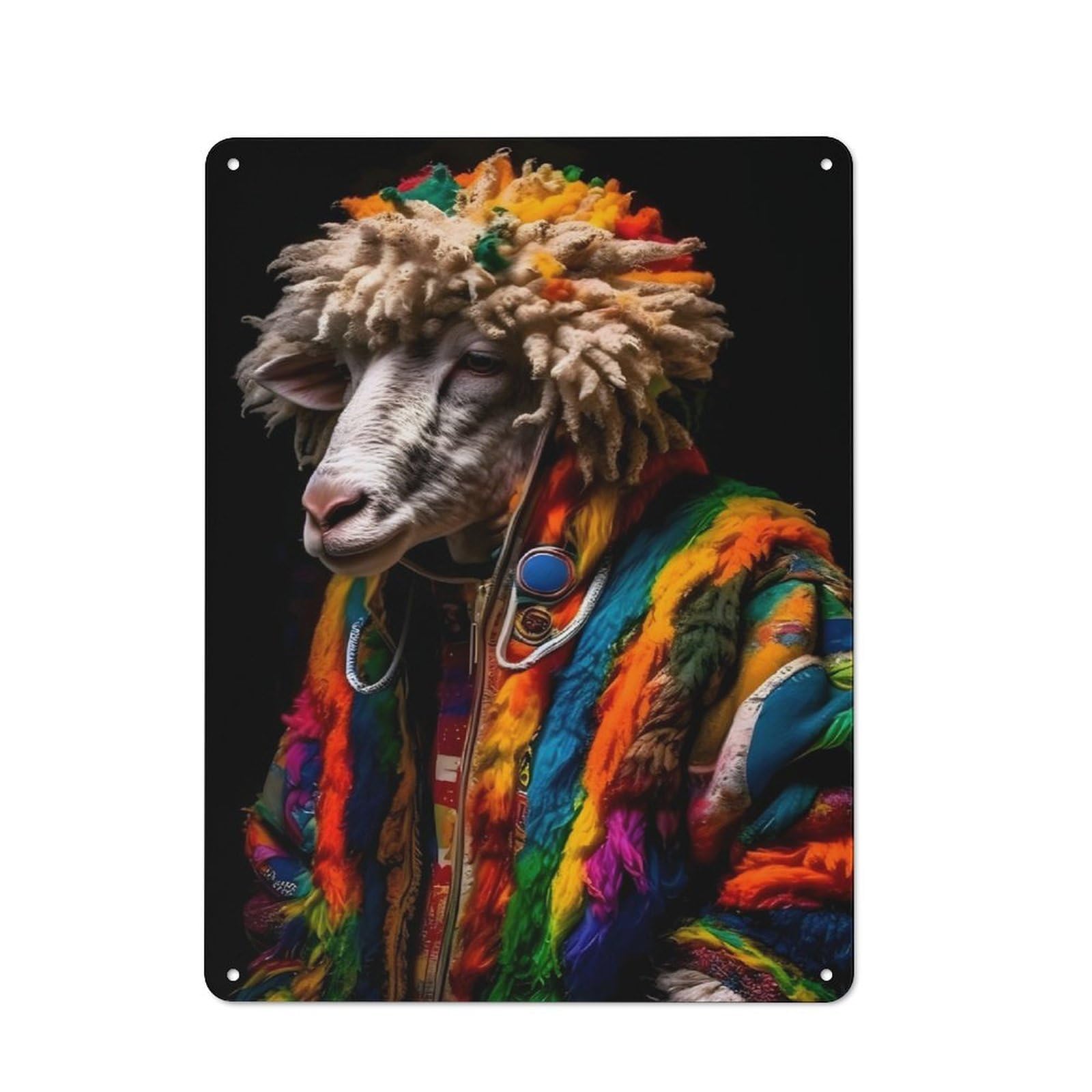 Junmoney Future Goat Vintage Tin Sign 40X30cm Featuring For Bar Or Restaurant, A Decorative Christmas Gift For Bar Decor Enthusiasts