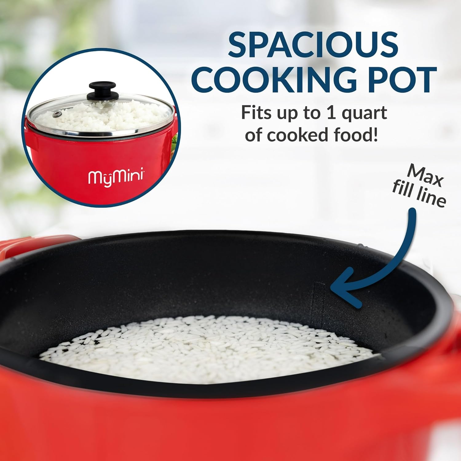 MyMini 32 oz Electric Multi-Cooker Pot, 260 watts, Red