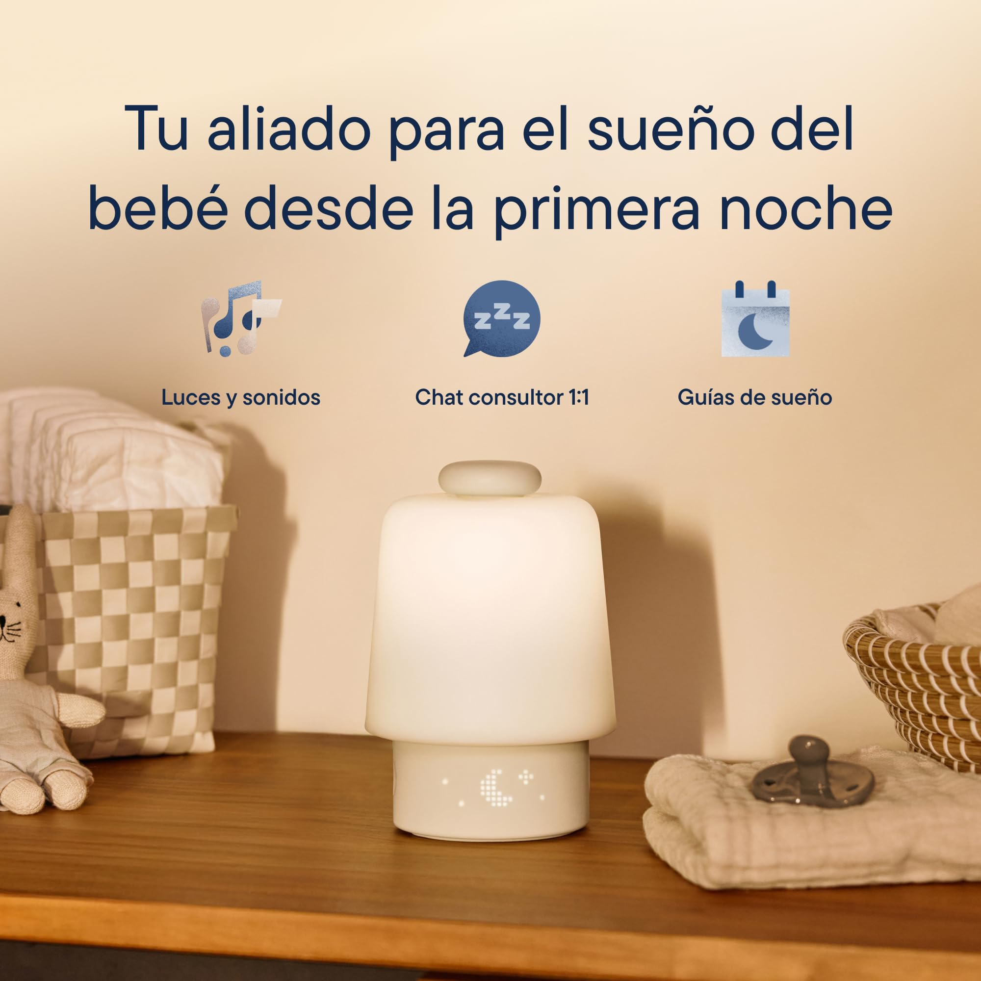 Máquina de sonido Hatch Baby y luz nocturna – ruido blanco y luz para bebés, entrenador de sueño, creador de rutinas, reloj “hora de levantarse” para habitación infantil