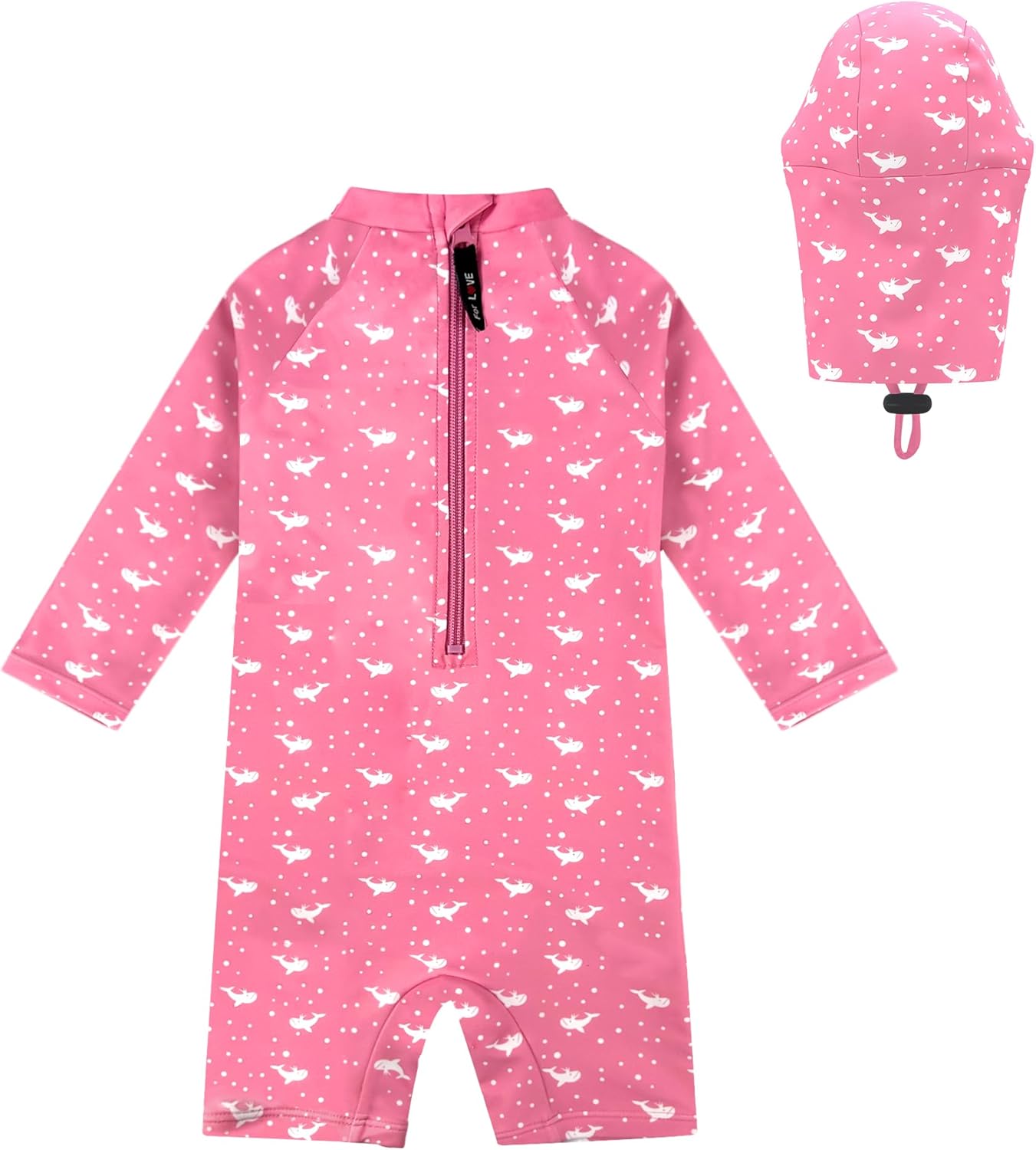 weVSwe Baby Swimsuit UPF 50+ Sun Protection Long Sleeve Toddler Bathing Suit Boy Girls with Adjustable Sun Hat 0-3 Years - Image 2