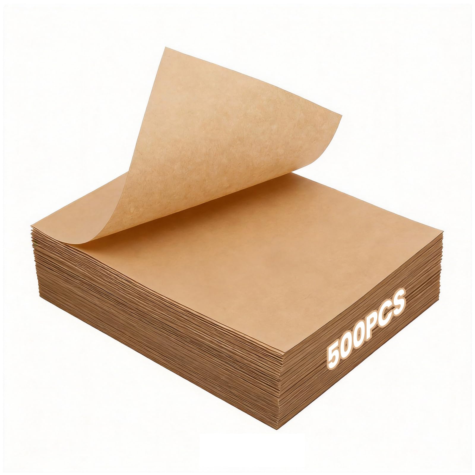 500 Stück Backpapierblätter 30 x 20 cm, ungebleichtes Pergamentpapier, für den Kontakt mit Lebensmitteln, geeignet zum Backen, Grillen, Braten und Dämpfen