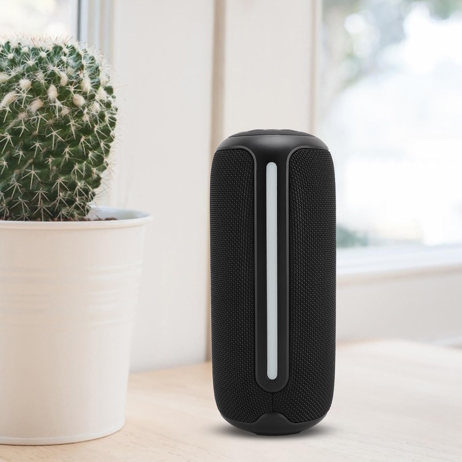 Przenośny Głośnik Bluetooth, Wodoodporny Głośnik IPX4 z Kolorowymi Migającymi światłami, Wbudowana Bateria 3600 MAh, Cały dzień Odtwarzania, Parowanie TWS, Mały Głośnik do Domu /