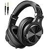 OneOdio A70 Bluetooth Over Ear Headphones, Wireless Headphones with 72H Playtime, Hi-Res, Built-in Mic, 3.5mm/6.35mm Wired Audio Jack for Studio Monitor & Mixing DJ Guitar AMP, Computer Laptop PC