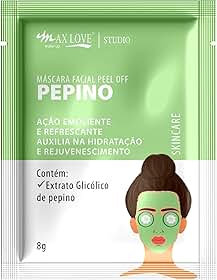 Máscara Facial Pepino Max Love - Hidratante e Limpeza Profunda para Skincare - Refrescante, Reduz Poros, Maciez Imediata
