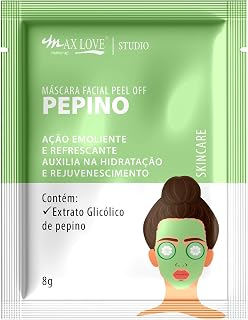 Máscara Facial Pepino Max Love - Hidratante e Limpeza Profunda para Skincare - Refrescante, Reduz Poros, Maciez Imediata
