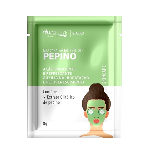 Máscara Facial Pepino Max Love - Hidratante e Limpeza Profunda para Skincare - Refrescante, Reduz Poros, Maciez Imediata