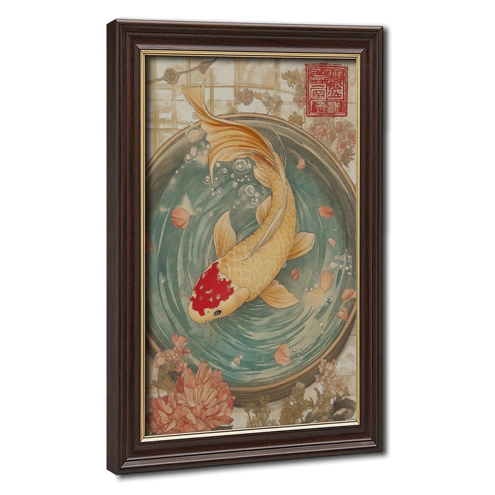 Bareronor Japanese Fish Poster Canvas Poster Bedroom Decor Landscape Office Room Decor Gift 24" L X 36" W