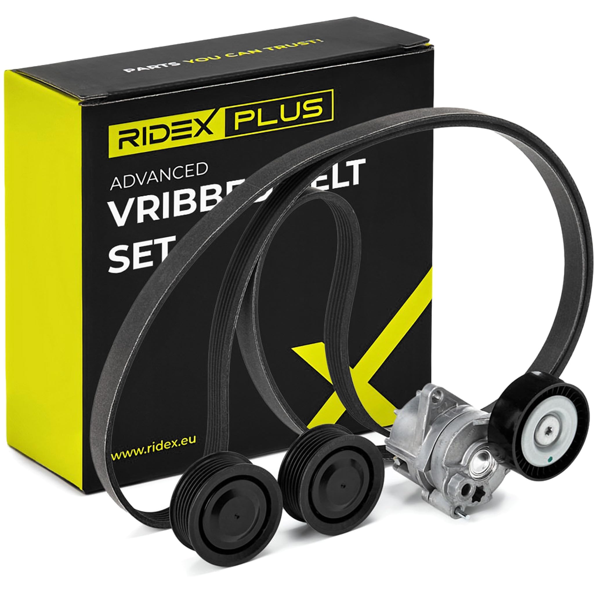 RIDEX PLUS 542R0043P Keilrippenriemensatz 6PK2260 + Spannrolle + Umlenkrolle Kompatibel mit MERCEDES-BENZ C-Klasse Limousine W204 6012001070 6507720AA 5184638AC