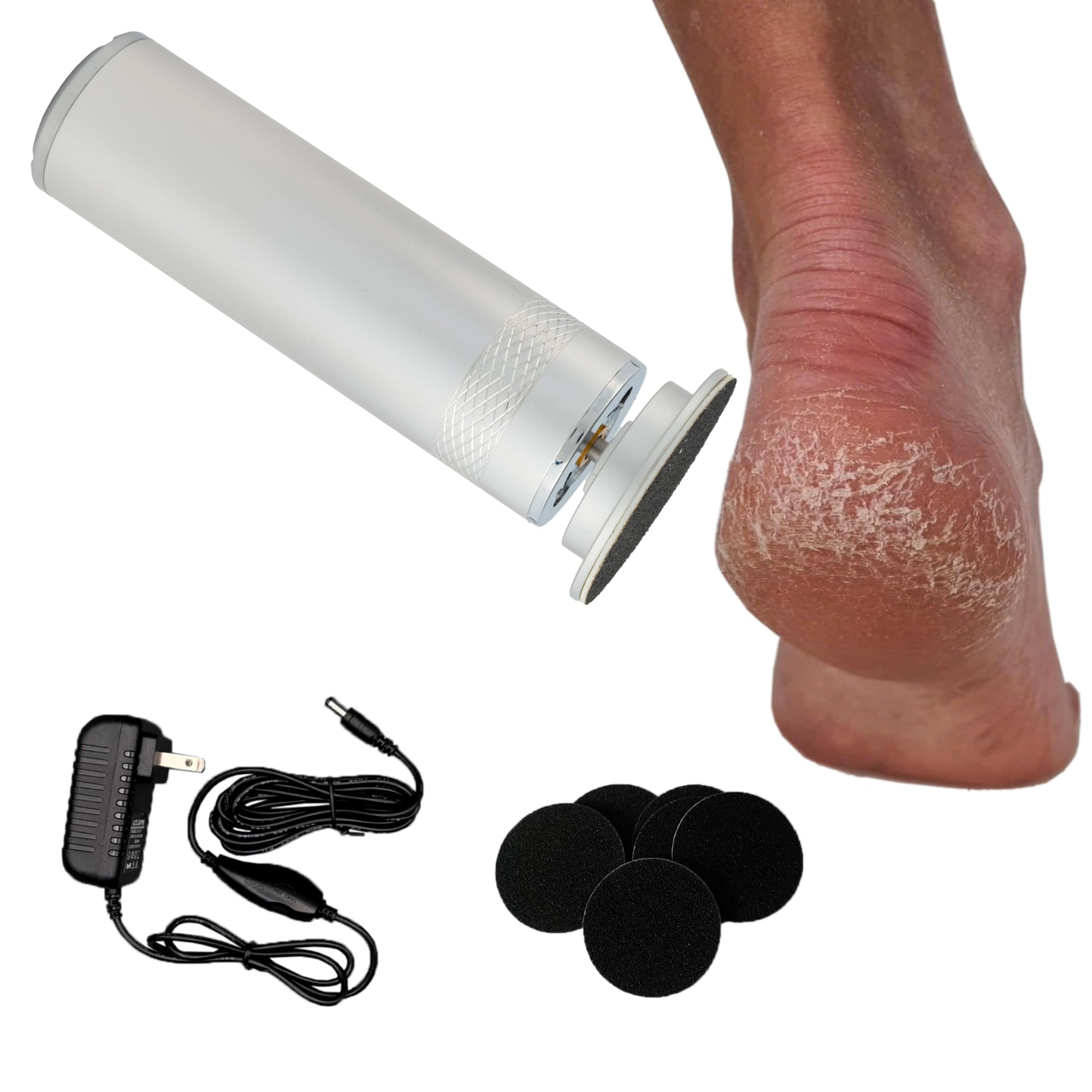 MSDL High Power Electric Foot Callus Remover, 2025 Upgrade with 100-inch Extra-Long Cord and 60 Replaceable Sandpaper Discs, Electric Foot File for
