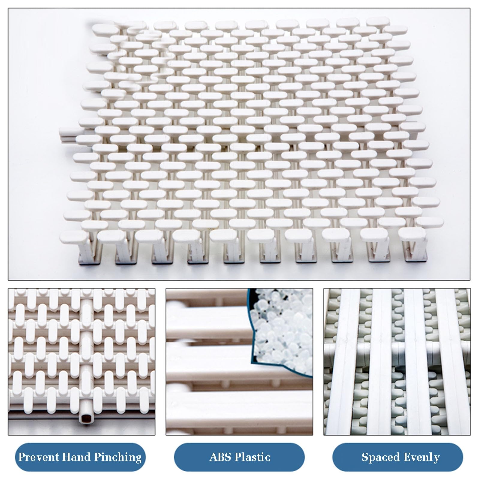 Griglia antiscivolo in ABS per scarico della piscina, confezione da 10, 25 x 100 cm, copertura in plastica, resistente per una gestione sicura del flusso d'acqua