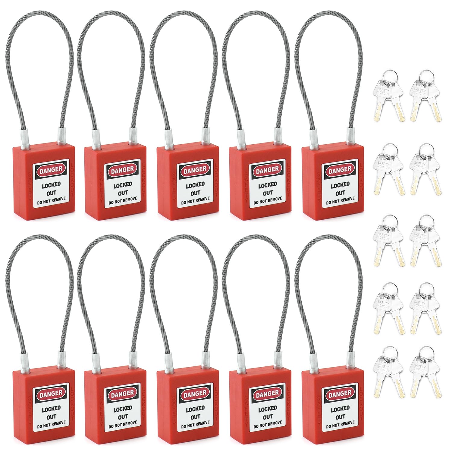 Circuit Breaker Panel Door Lock Lockout Tagout Cable Locks 4 Pack ...