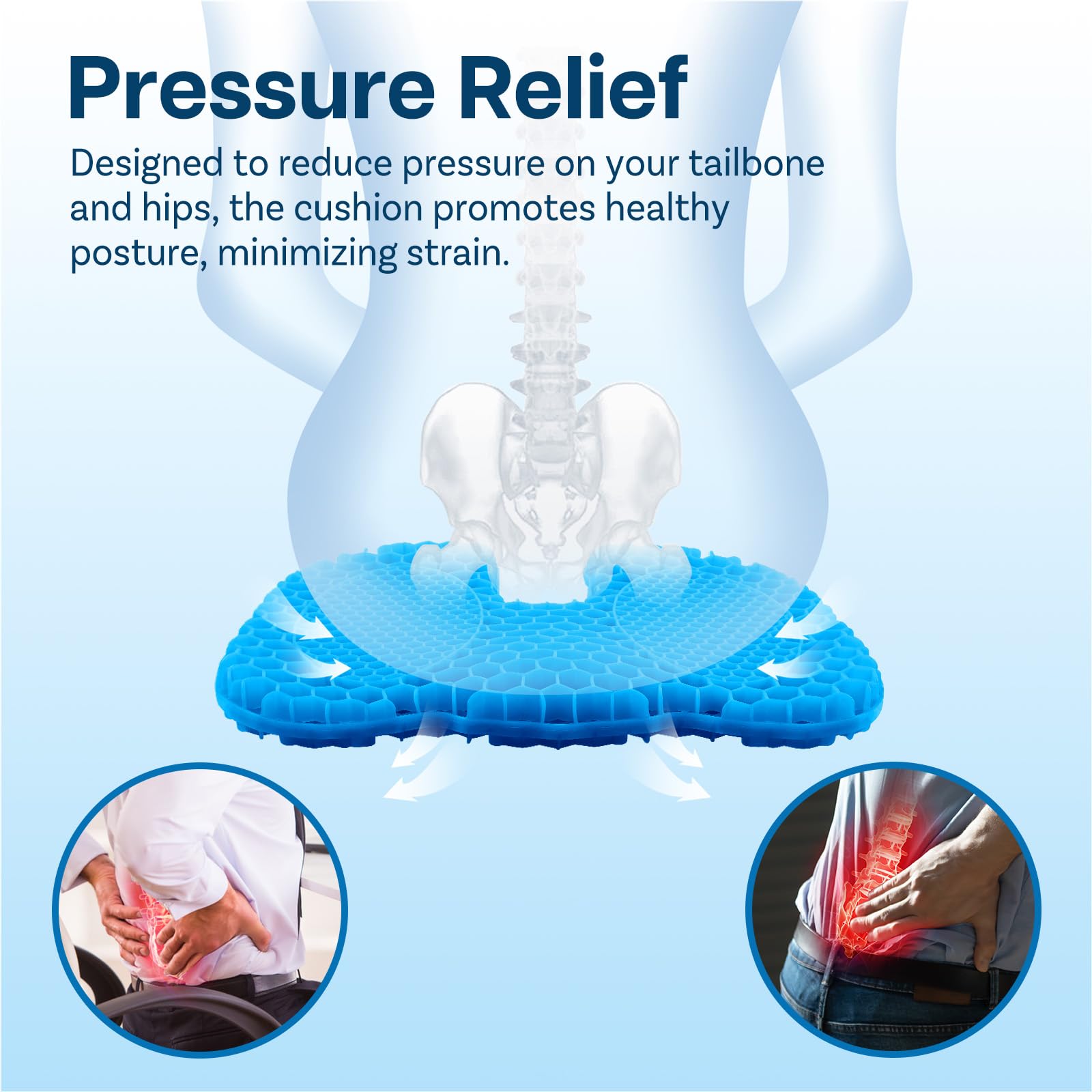 MMOBIEL Coussin de Siège de Kayak Antidérapant Imperméable en Gel - Coussin de Siège Portable pour Kayak, Bateau, Canoë etc. - Confortable & Anti-Pression - (U Shaped)