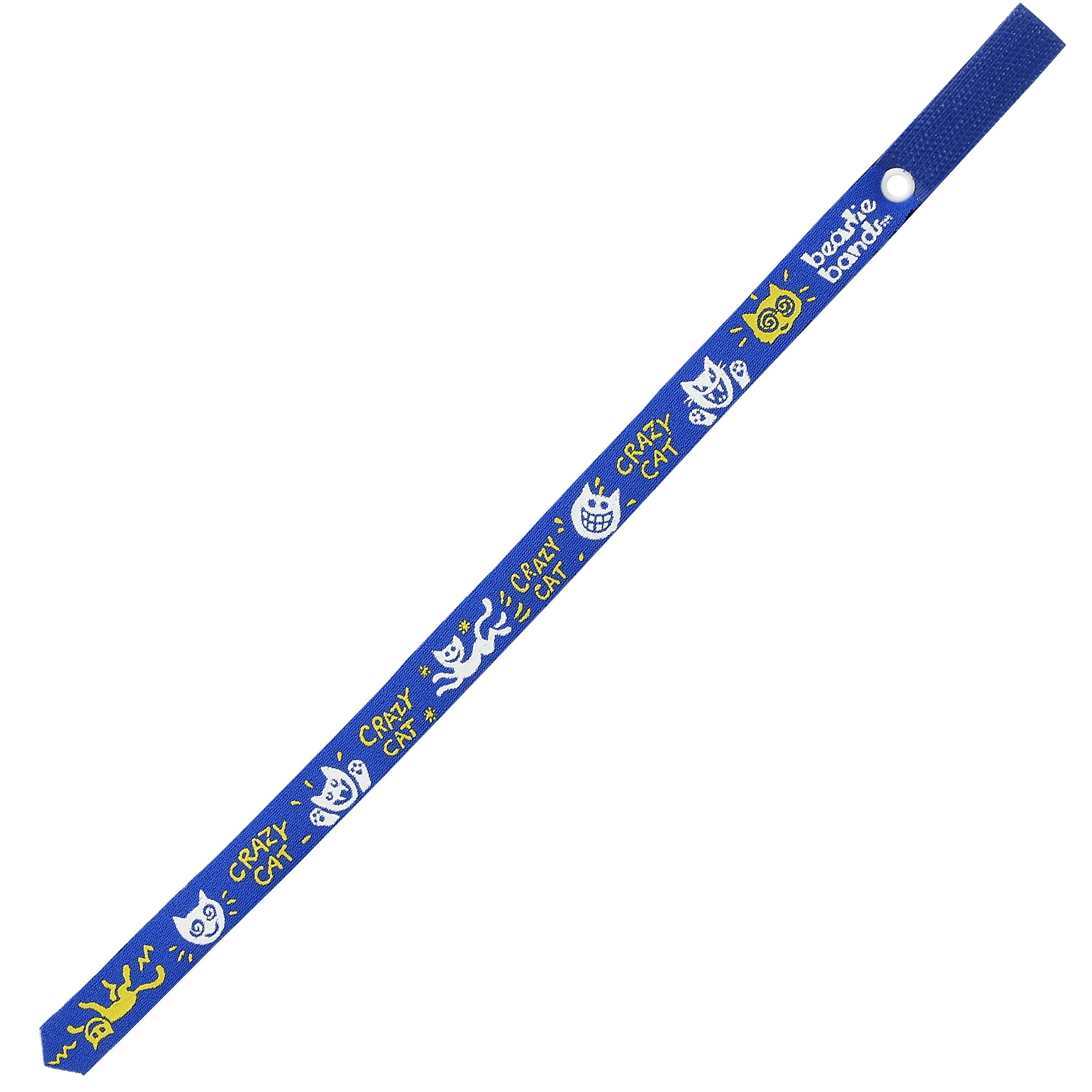 Collar de gato Beastie Band azul con diseño de gato loco ajustable