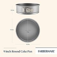 Vista 2 de Farberware Bakeware Springform - Molde para hornear para tartas de queso antiadherente, 9 pulgadas, color gris