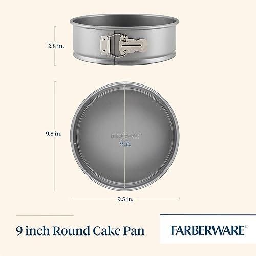 Miniatura 2 de Farberware Bakeware Springform - Molde para hornear para tartas de queso antiadherente, 9 pulgadas, color gris