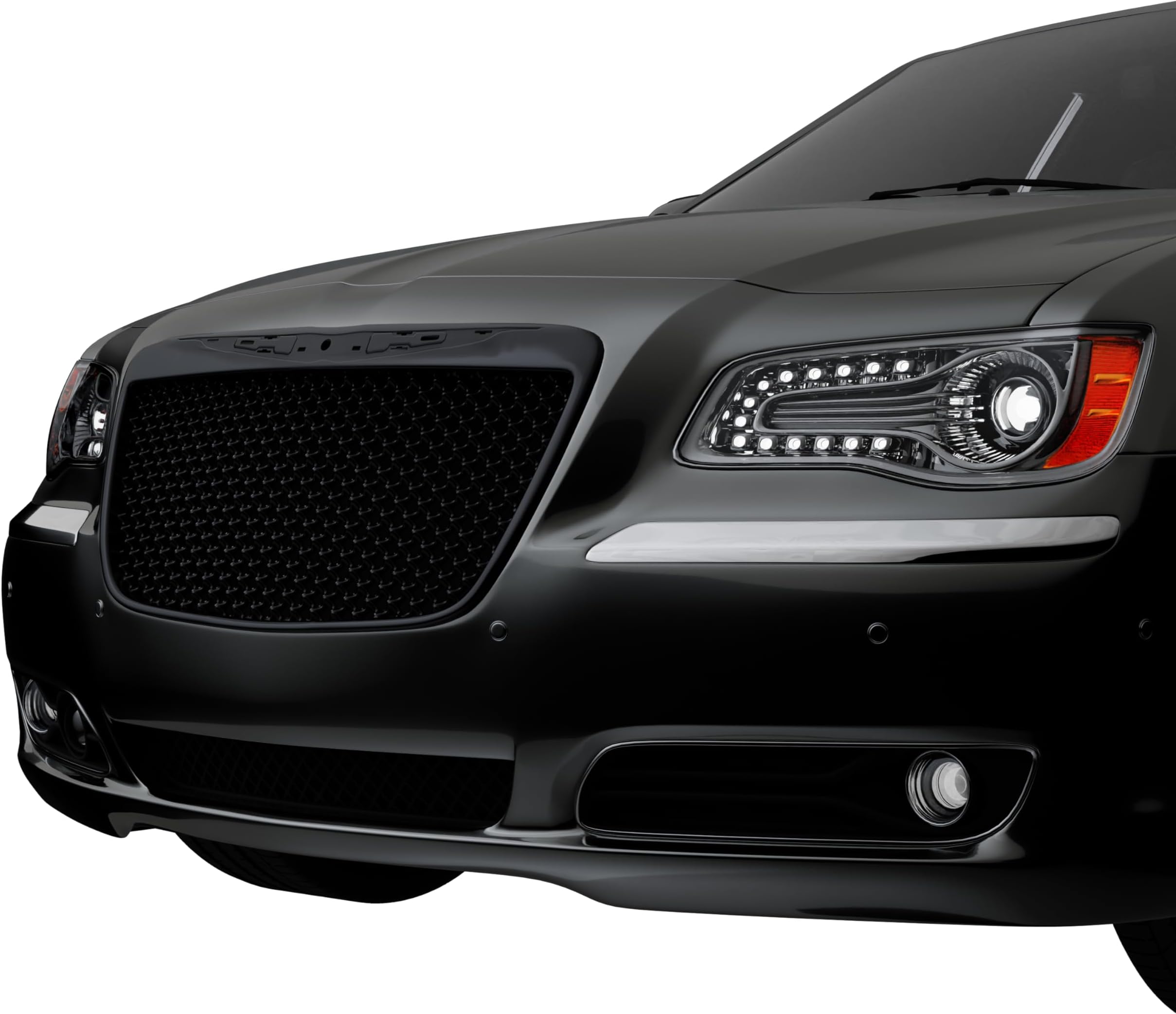Armordillo Mesh Style Front Grille|Compatible With 2011-2014 Chrysler 300 / 300C|8719961|Matte Black|Front Hood Bumper Grille