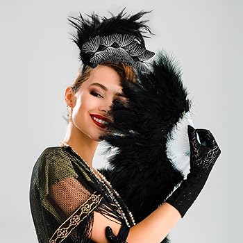 MWOOT Cerchietto Con Piume E Farfalle Rosse - Accessorio Retrò Anni '20, Copricapo Per Feste Carnevale, Cocktail, Nozze - 4