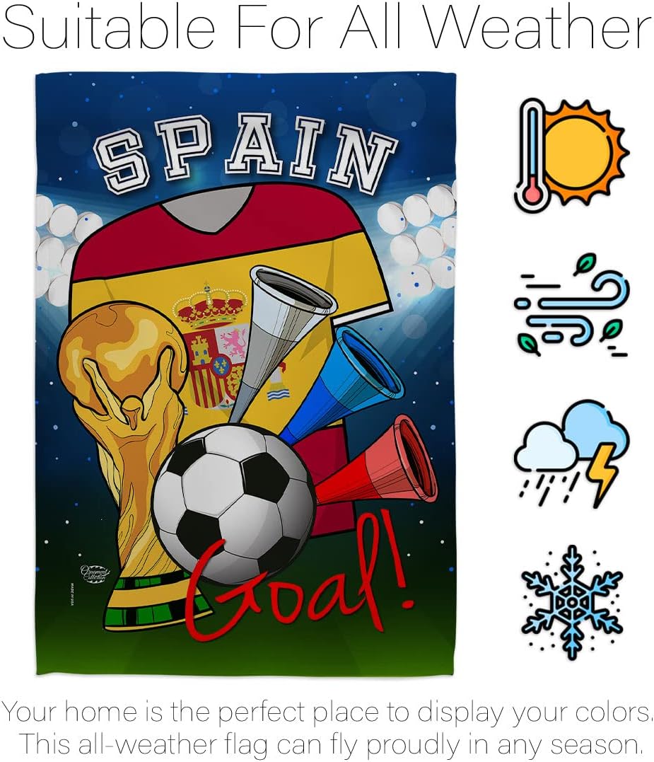 World Cup Spain Flags Spanish Banner Room Wall Art Flag Poles For Outside House Patio Porch Lawn Garden Stand Tapestry Yard Signs FIFA Gifts Sports Fan Trophy Soccer Game Football Made In USA