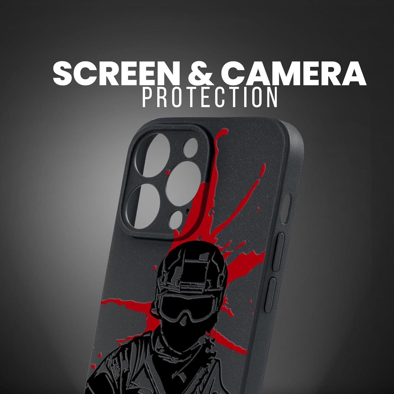 SIMPLYMDRN Slim for iPhone 12 Pro Max Case - Warrior Design - Cool Case for Men - Fighter Soldier Case - Slim and Flexible (Armed Black) - Image 4