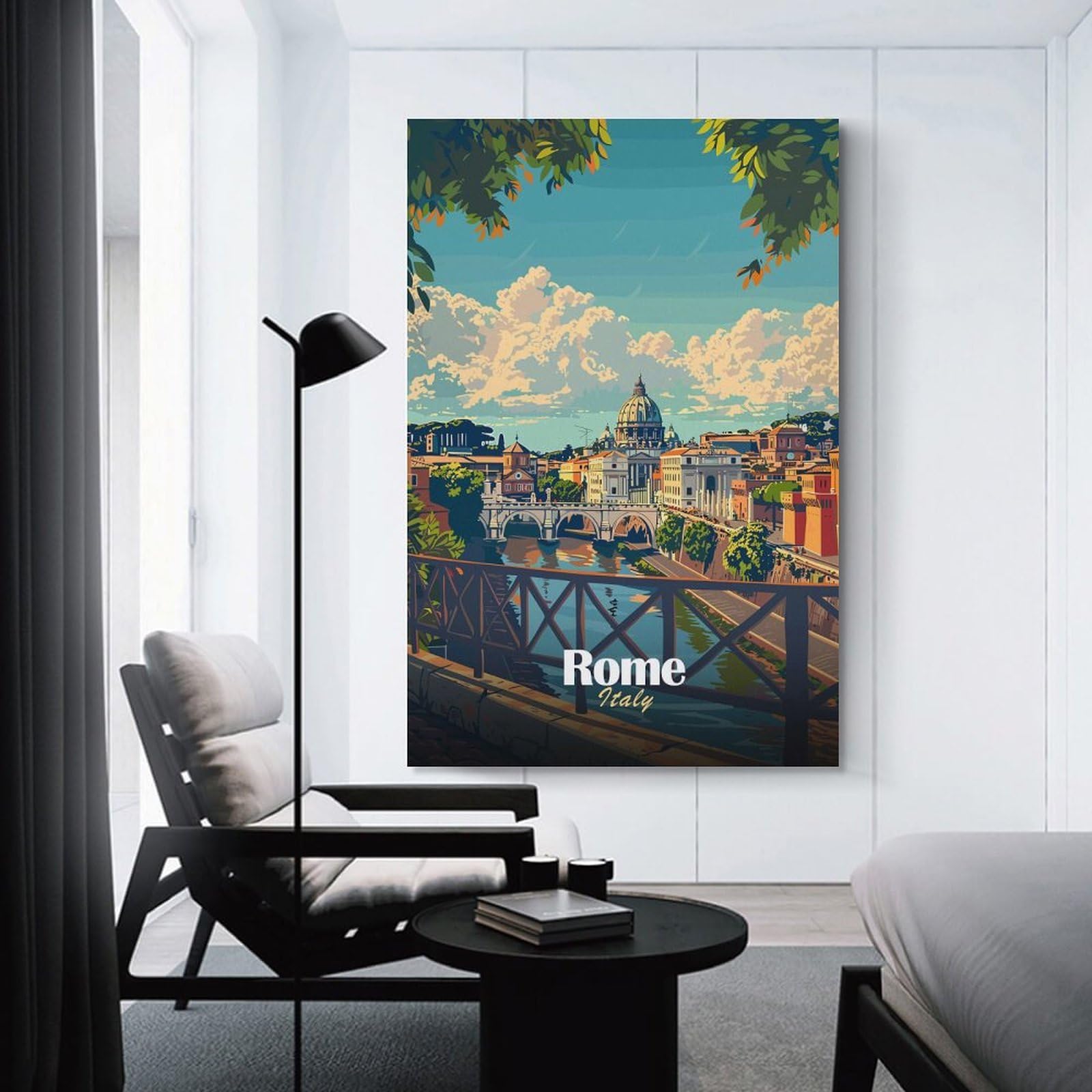 Junmoney Rome Cityscape (2) Canvas Wall Decor 24x36inch(60x90cm), for Feature Walls in Flats Or Modern Rooms, Decorative Artwork with Flexible Styling