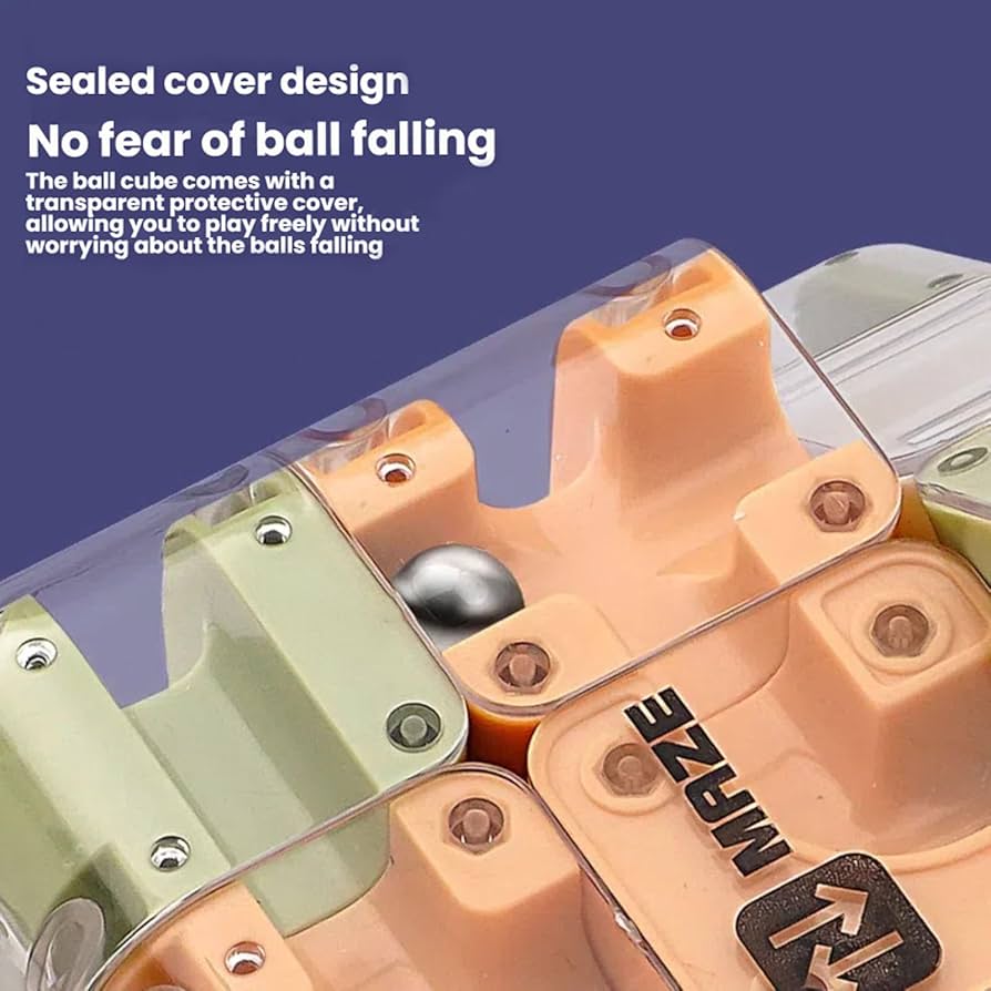 PLAYZOCO Cube Maze, Cube Puzzle, Three-dimensional Puzzle Cube, 3D Maze, Space Challenge Game, 3D Maze Puzzle, Suitable For Children And Adults, 8x8x8cm, Pink