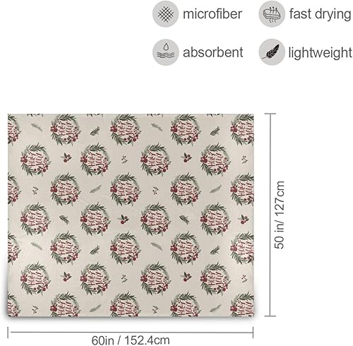 Miniatura 3 de KLL Christmas Wreath Throw Blanket 50x60 Inches Flannel Holiday Blanket for Living Room, Car, Travel