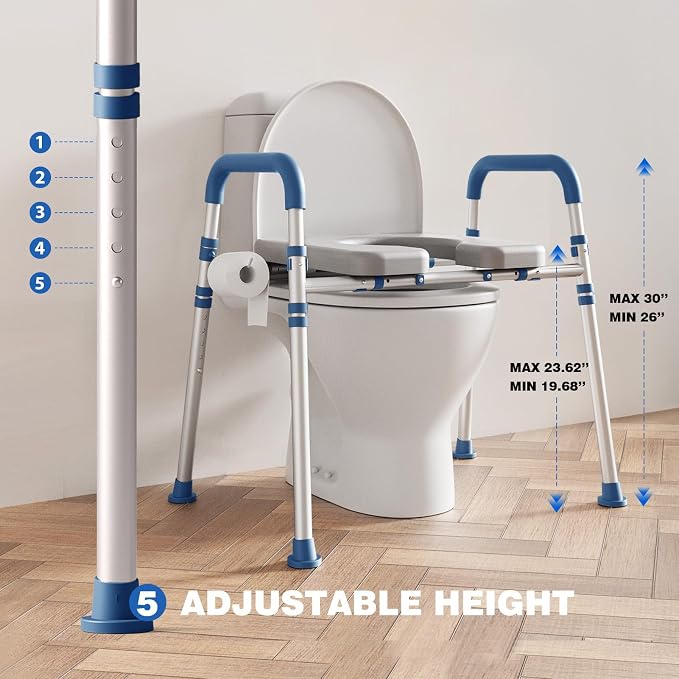 Asiento elevador para inodoro con asiento acolchado de espuma miniatura 3