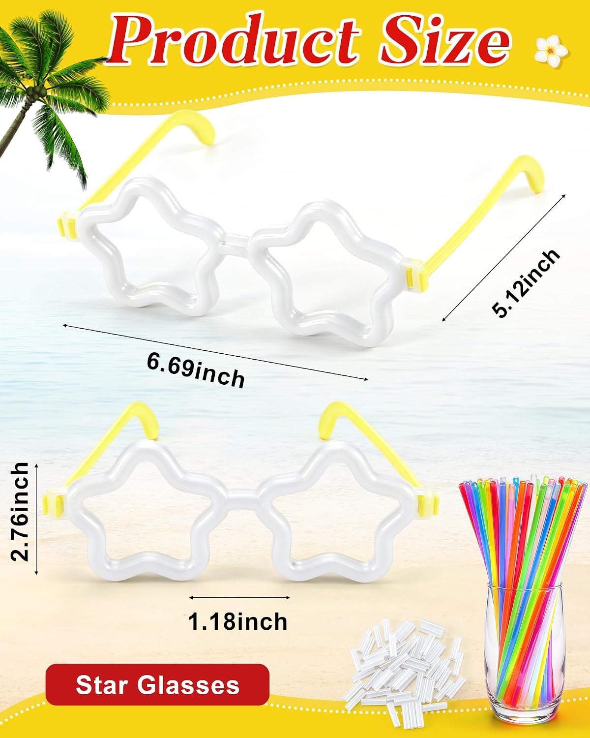 Mepase 9 Pcs Light up Santa Hat Set, Christmas in July Hat Costume Supply | Christmas Hat with Lights, DIY Star Glasses Frames, Bulk Glow Sticks for Christmas Party Favors Adult Women Men