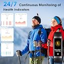 Fitness Tracker, 24/7 Heart Rate Blood Oxygen Blood Pressure Body Temp Monitor Sleep Calorie Tracker with 1.1" AMOLED Touch Color Screen Pedometer Smart Watch Waterproof for Women Men Android iOS gallery image