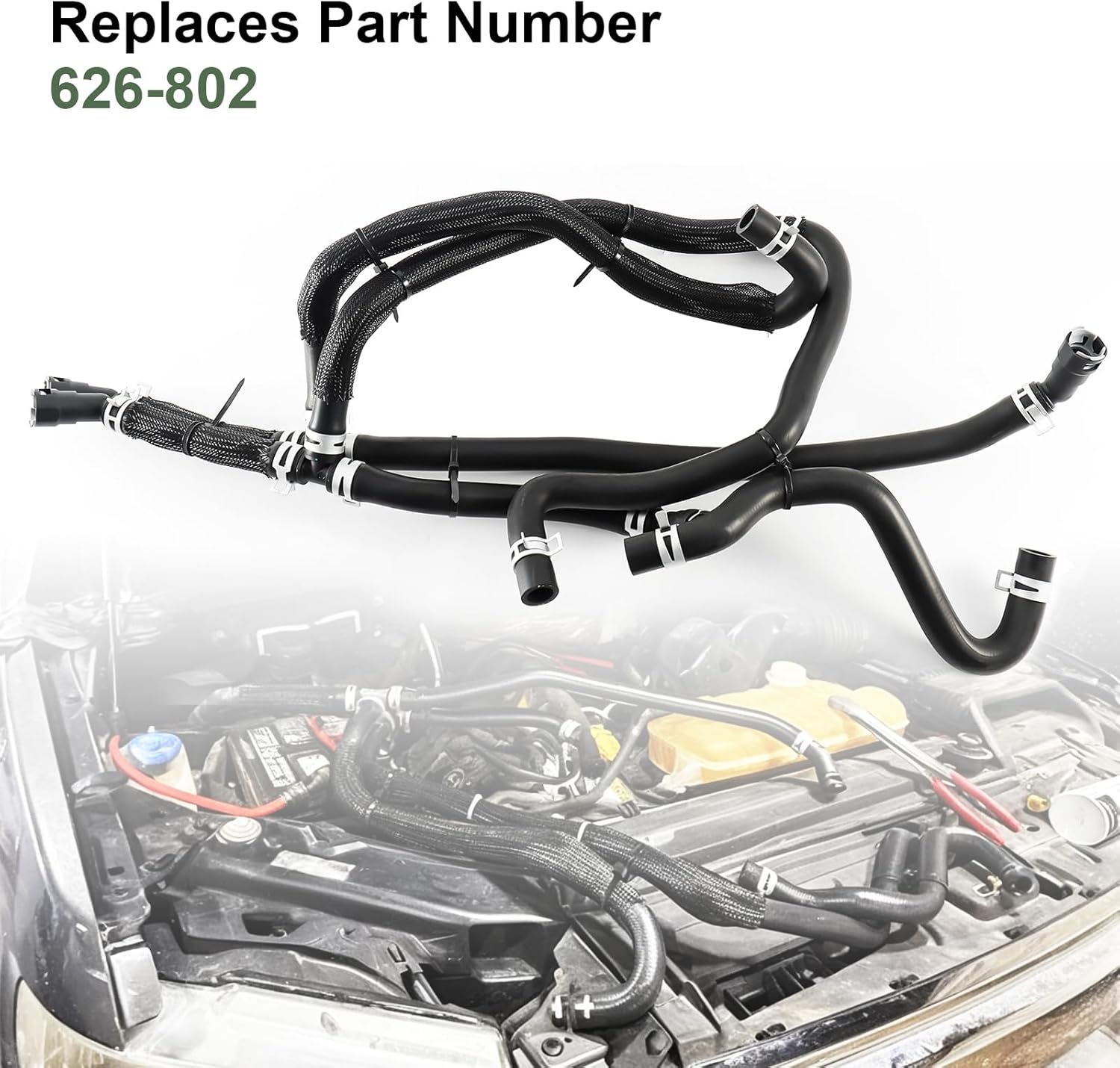 626-802 Engine Heater Hose Inlet & Outlet Assembly Compatible for Ford Models F-150 2015 2016 2017