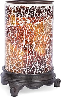 VP Home Wall Plug-in Wax Warmer - Mosaic Glass Glowing Amber Electric Fragrance Candle Warmer and Night Light - for Scented Wax, Essential Oils, Candle Wax Melts, Tarts - Scent Warmer Night Light