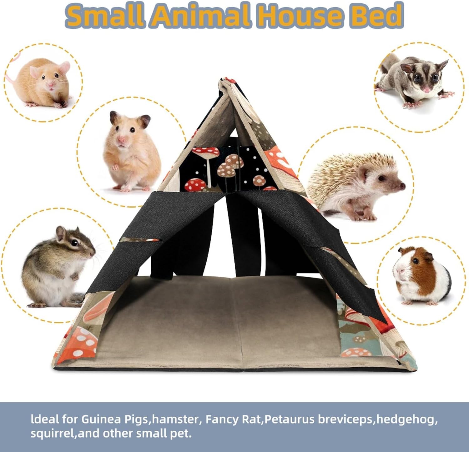 MAgiLL Guinea Pig Bed, Comfortable Hamster House, Hiding Place for Small Pets, Foldable Bed nest, Suitable for Short Rabbits, Rabbits, Ferrets, mice, Hedgehogs, and Creative Chinchilla Mouse nest