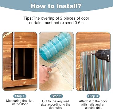 Uross Dog Door Replacement Flaps - 180CM Ruff Weather DIY Cat Dog Door Flap, Doggie Door Replacement Flaps, Vinyl Plastic Flap for Dog House, Ideal Large Pet Door Replacement Flap