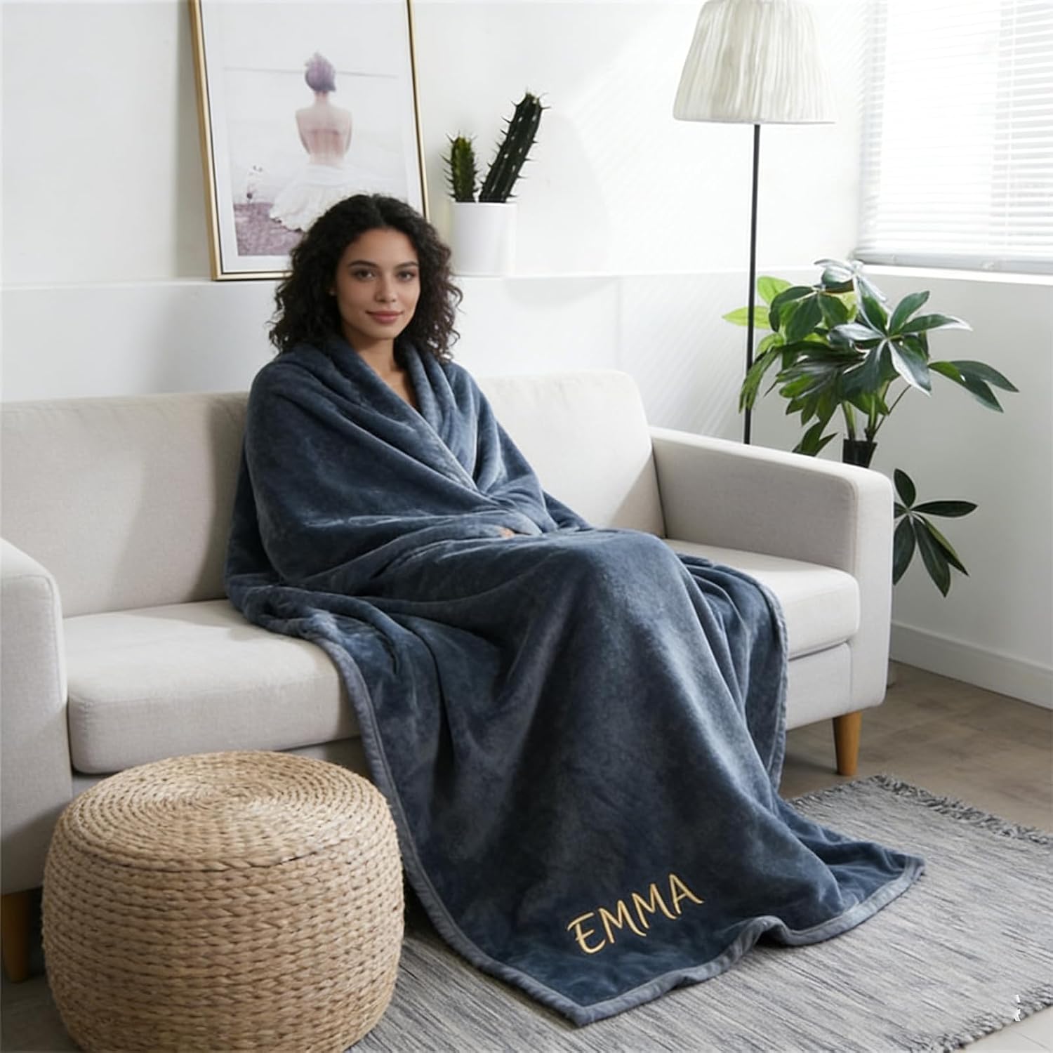 Personalized Warm Fleece Blanket, Monogrammed Blanket, Cute Idea, Custom Corporate Gift (150cmx200cm)