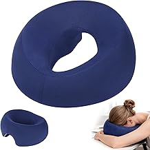 Facial Massager Pillow, Down Sleep Pillow with Hole, Memory Foam Face Cushion Spas, Beauty Salons, Schools and Offices - Navy Blue