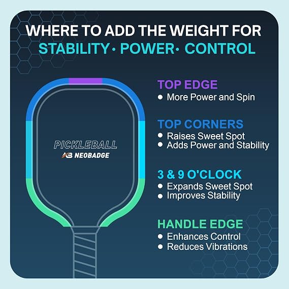 Weighted Pure Tin Tape for Pickleball Paddles | Safe, Lead-Free, High-End Customizable Alternative to Lead Tape | Precise One-Step Installation, No Measuring