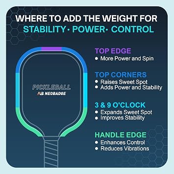 Weighted Pure Tin Tape for Pickleball Paddles | Safe, Lead-Free, High-End Customizable Alternative to Lead Tape | Precise One-Step Installation, No Measuring
