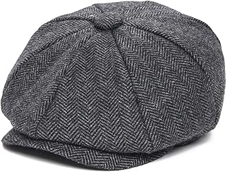 Boys Vintage Newsboy Cap Tweed Flat Beret Cabbie Hat for Kids Toddler Pageboy