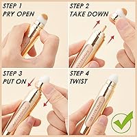 Vista 4 de FOCALLURE FIX CORRECTOR Corrector - Corrector de maquillaje de cobertura completa, corrector de color para ojeras, incluye aplicador reemplazable