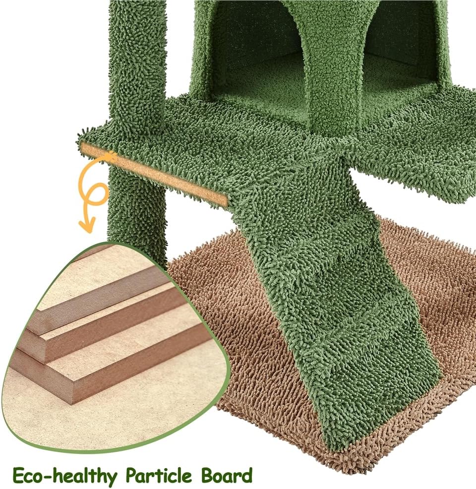Topeakmart 54.5″ H Cat Tree, Cactus Cat Tower Condo Scratching Posts Indoor Cat Furniture w/Perch, Platform, Ball