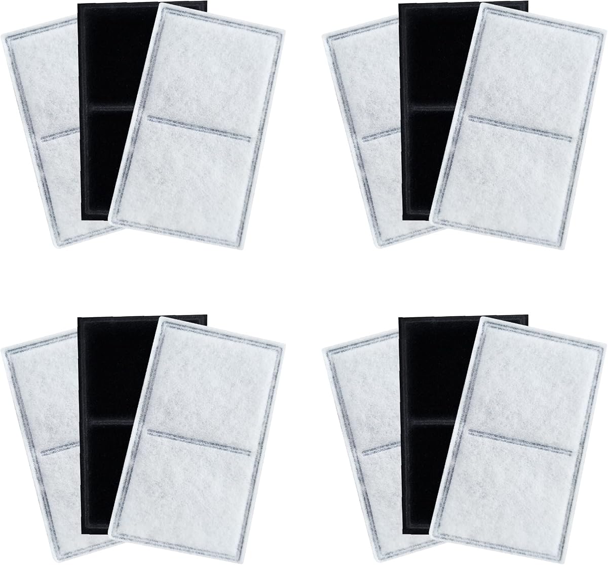 12 Pack Pet Fountain Premium Carbon Replacement Filters | Compatible with PetSafe Drinkwell Platinum, Multi-Tier, Everflow, Outdoor Dog Water Dispenser, Cat Fountain Charcoal Filters