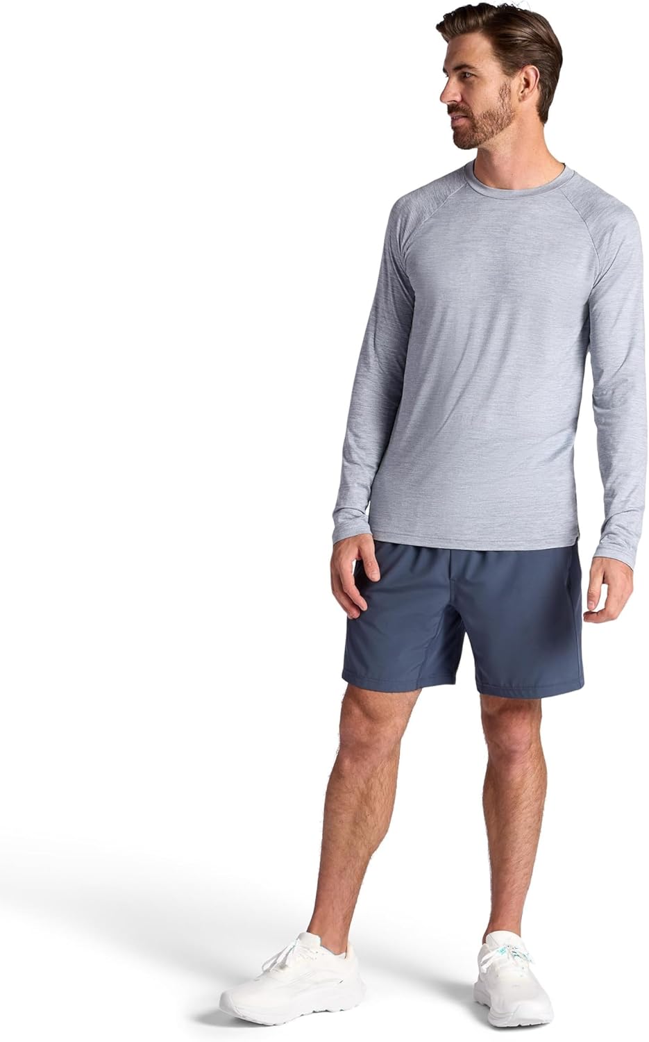 Gaiam Mens Everyday Basic Long Sleeve Crewneck Top, Standard Fit, Stretch Midweight Material - Image 3