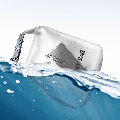 Miniatura 5 de Bolsa impermeable de almacenamiento transparente con tapa enrollable - Bolsa seca de 2 l/5 l/10 l/20 l, adecuada para viajes, natación, kayak, Blanco