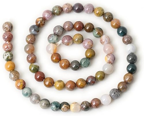 Miniatura 2 de Cuentas redondas sueltas de ágata marina natural de 6mm (1564 pulgadas), materiales para joyas y manualidades, 60 cuentas en 1 cuerda de 15 pulgadas