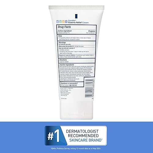 Miniatura 7 de CeraVe Crema para aliviar el eccema del bebé, crema de avena coloidal al 1% con vitamina E y ceramidas, alivia y calma la picazón en la piel,